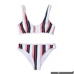 CUPSHE Women's Striped Swimwear Adjustable Straps Padded Two Piece Bikini Multicolor B07P6JCTFY